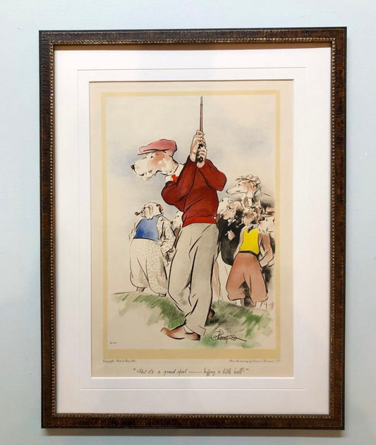 A Pair of Golf prints by Edmund Blampied
