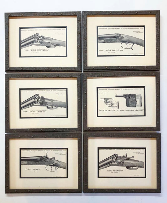 Set of Early 20th Century Gun Lithographs