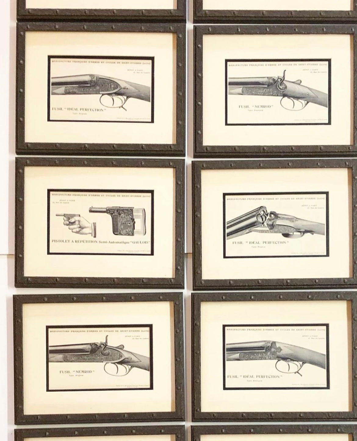 Set of Early 20th Century Gun Lithographs
