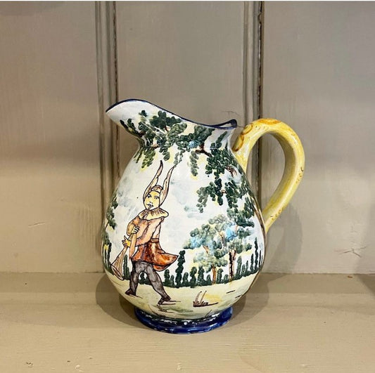 Hand-Painted Antique Ceramic Jug