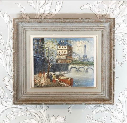 A Set of Three French Oil Paintings of Parisian Views