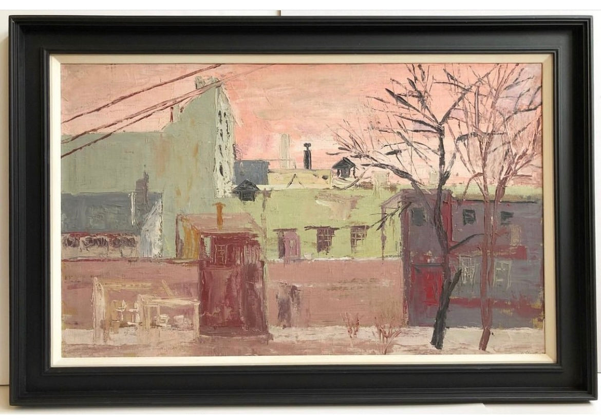 A Decorative Mid 20th Century Oil Painting of a French Street Scene